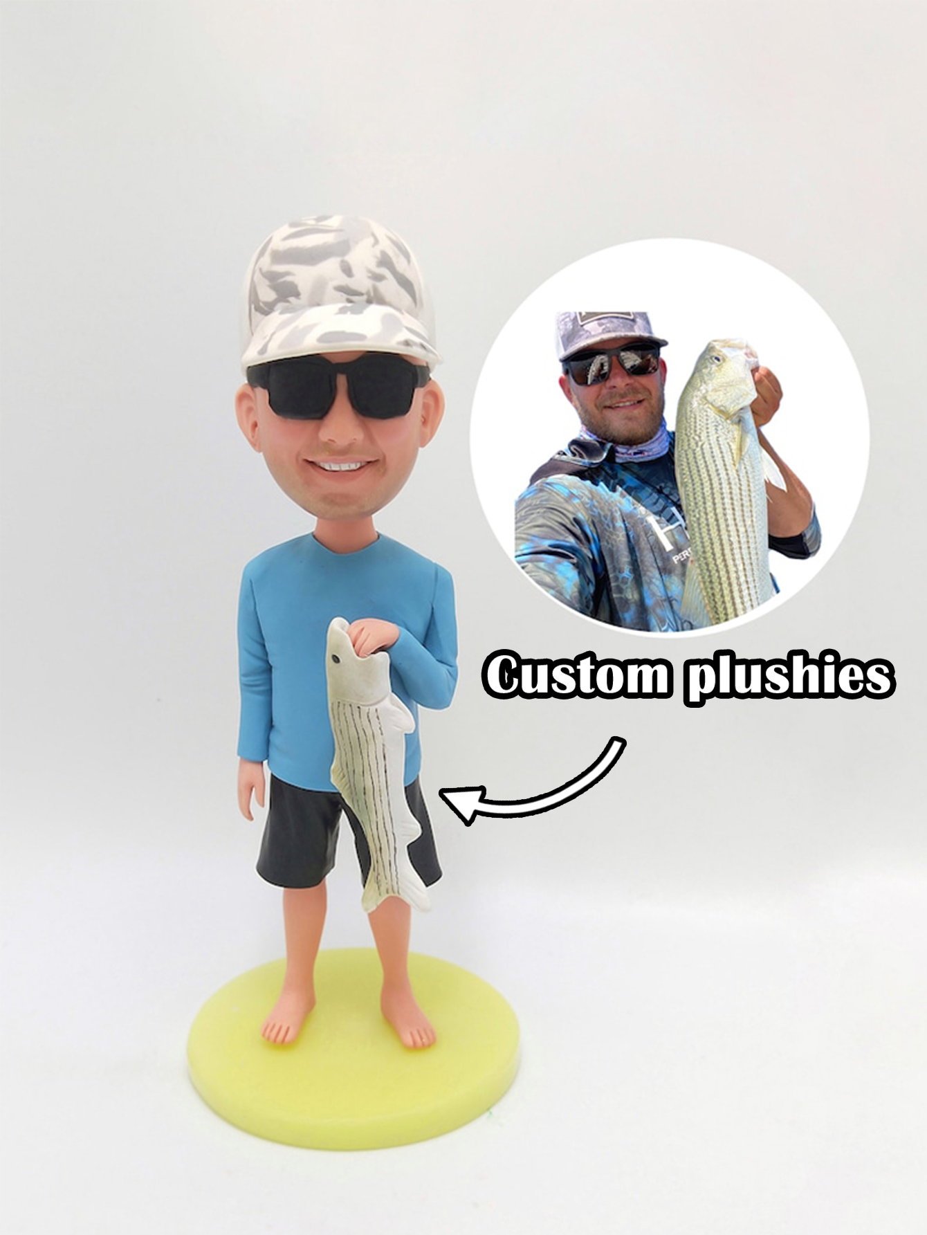 Custom Men's Figurines Personalized Fishing Gifts